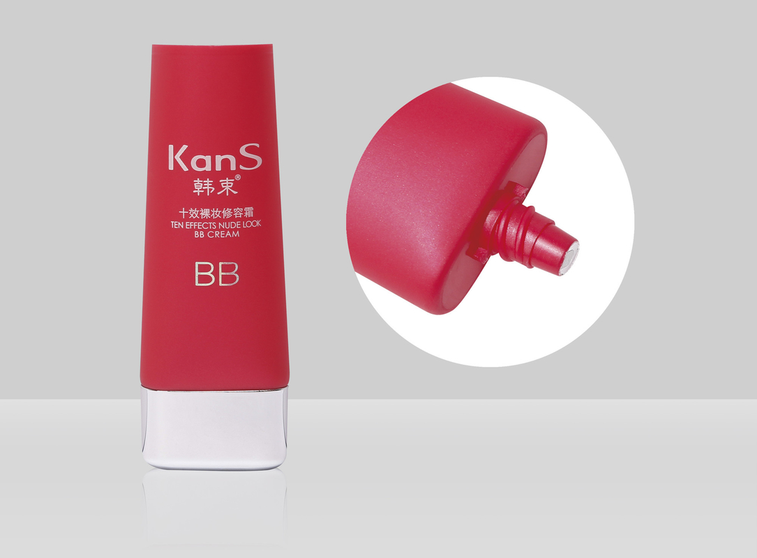 PCR PE Plastic Liquid Foundation Empty Makeup Tubes D35mm 35-100ml With Electroplate Super Flat Cover Plastic Oval Tube